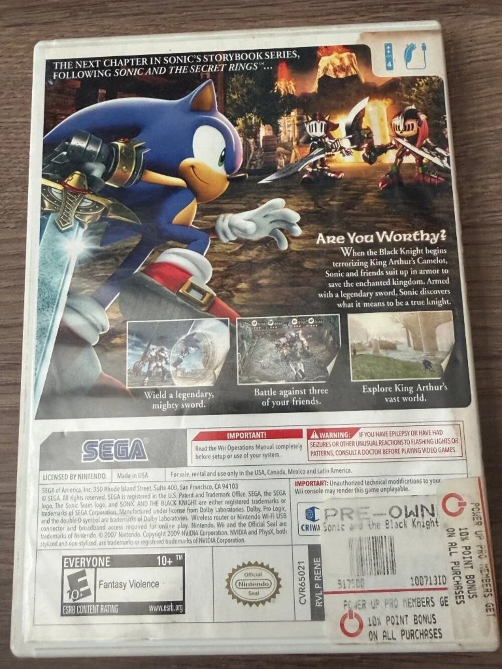 Wii Sonic and the Black Knight